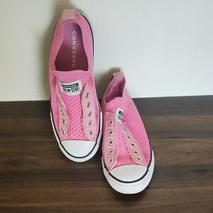 Converse Kids Pink Slip-On Mesh Sneakers